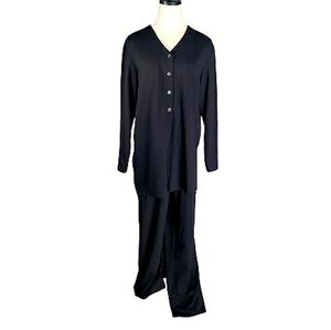 J Jill Two Piece Pant Suit Chamonix Nylon Travel Vacation Business Casual SmallP